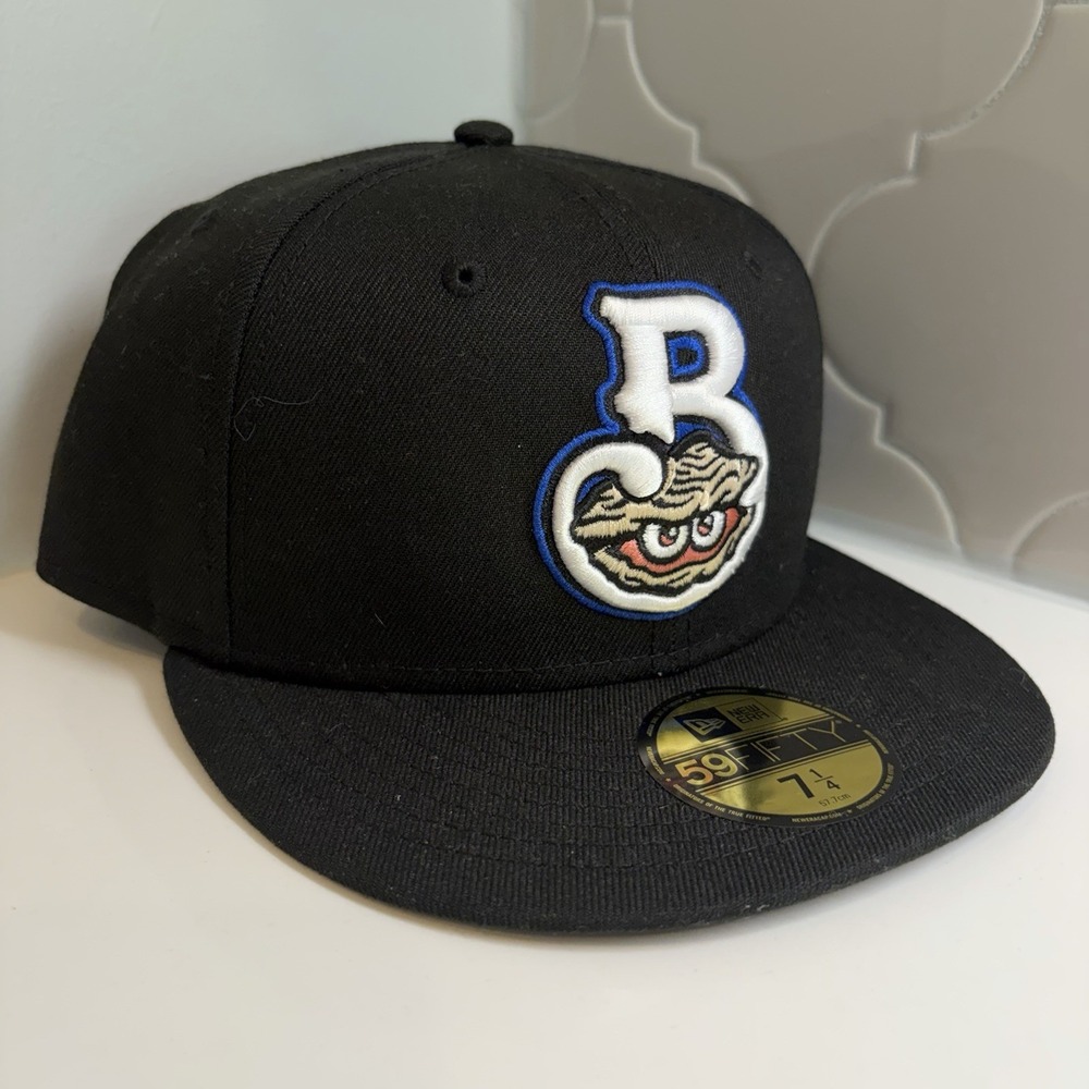 New Era Biloxi Shuckers MiLB AC Home 59FIFTY Black Fitted Hat Size 7 1/4